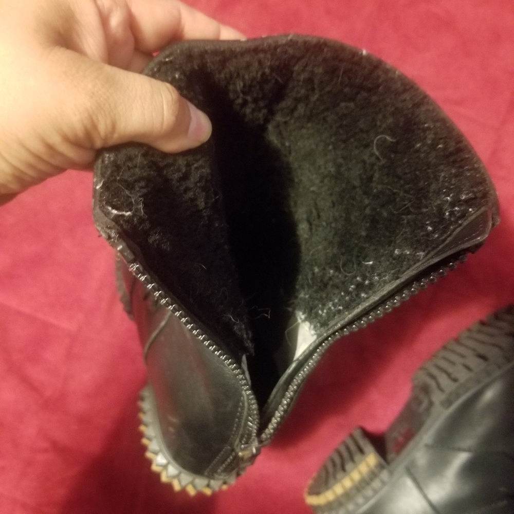 BLack FENDI black leather winter ankle boots Size 36 1/2 - Picture 8 of 10